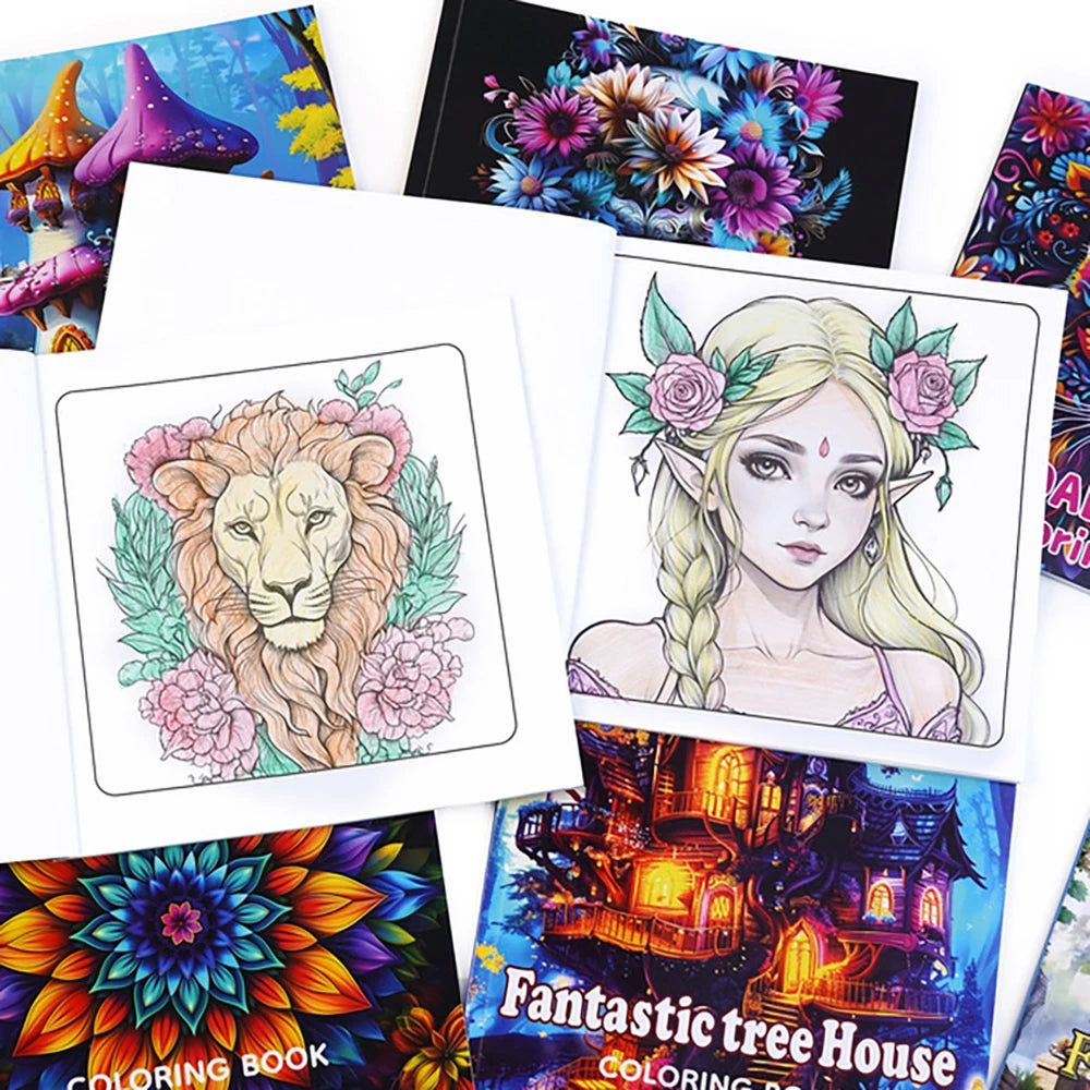 24 Mandala Animal Coloring Books Adult Coloring Books Graffiti Watercolor Creative Coloring Illustrations