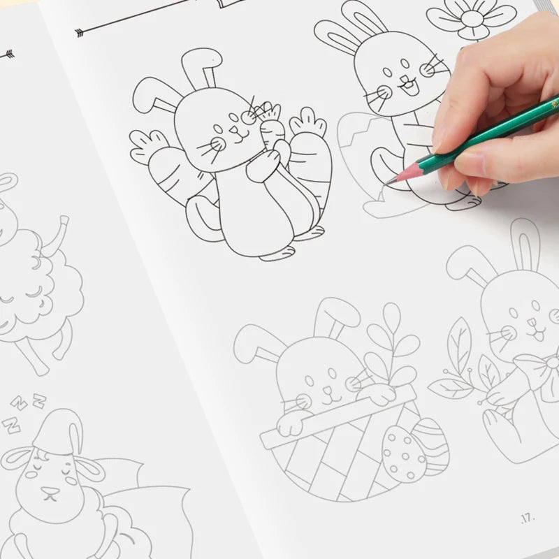 Interesting sketching manuals, drawing books: graffiti and coloring books, children's education art and handicraft sketchbooks
