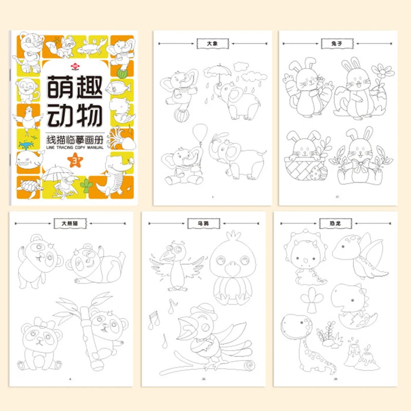 Interesting sketching manuals, drawing books: graffiti and coloring books, children's education art and handicraft sketchbooks