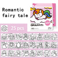 Cartoon convenient coloring book, 25 mini watercolor coloring books, painting album note coloring book