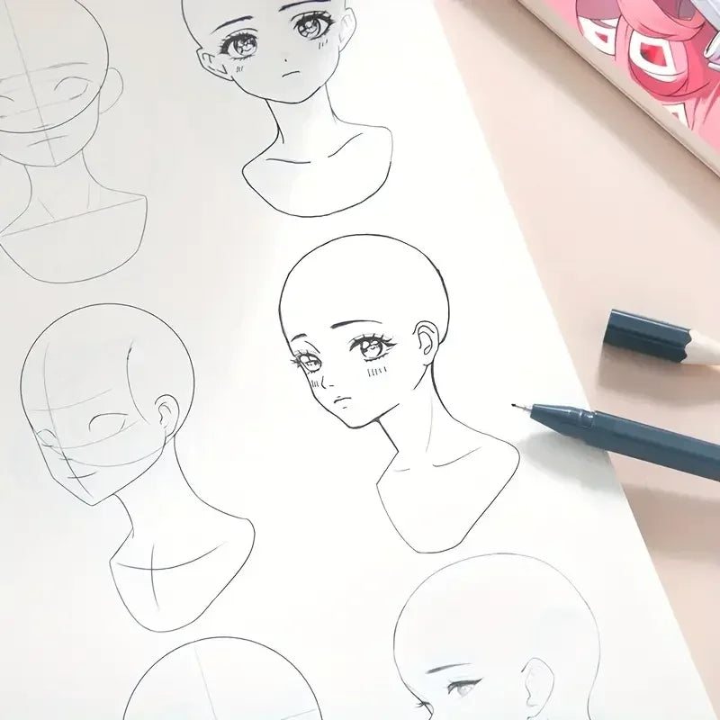 Beginners Use Anime Character Drawing Exercise Book Coloring Books Practice Dynamic Structure Exercises Art Supplies Office