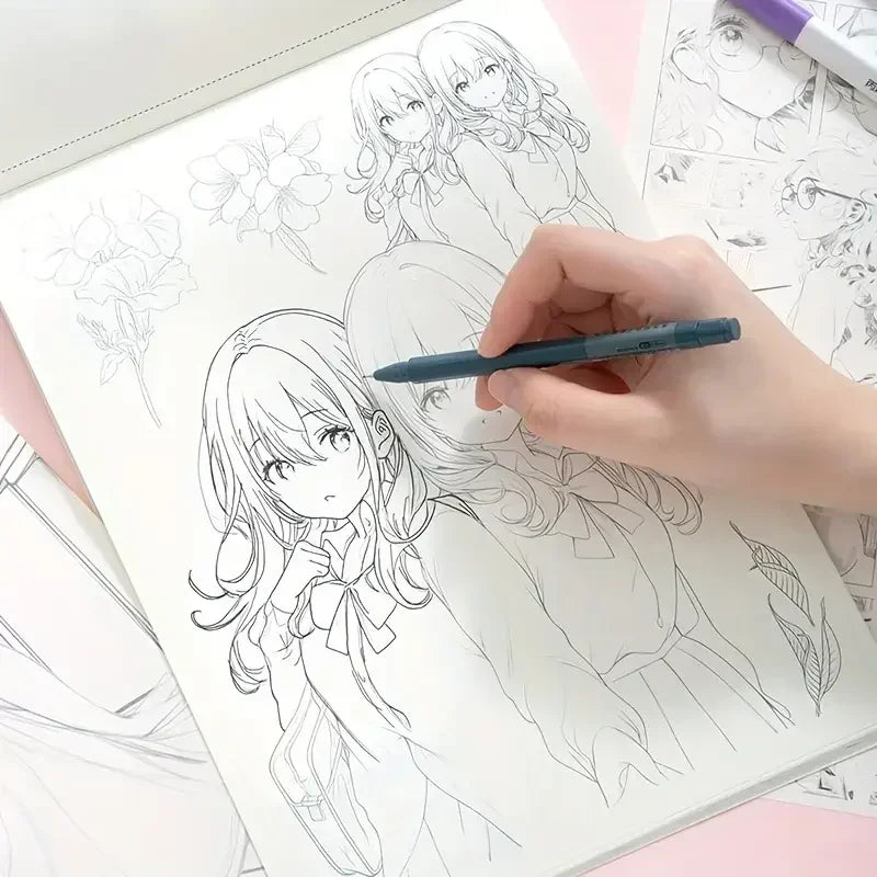 Beginners Use Anime Character Drawing Exercise Book Coloring Books Practice Dynamic Structure Exercises Art Supplies Office